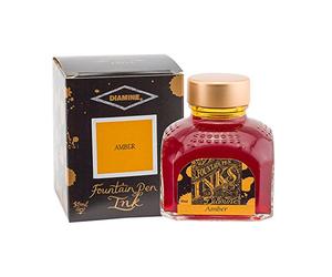 Diamine Amber, Yellow, Saffron Ink, Write Ink In The Ink-Glas, 80 ml