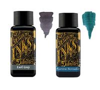 Diamine Fountain Pen Ink 30ml - 2 x Bottles - Earl Grey & Aurora Borealis