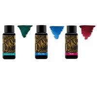 Diamine Fountain Pen Ink 30ml - 3 x Bottles - Delamere Green & Misty Blue & Syrah