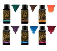 Diamine Fountain Pen Ink 30ml - Colour Wheel - 6 x Bottles - Delamere Green, Macassar, Pumpkin, Damson, Misty Blue, Syrah