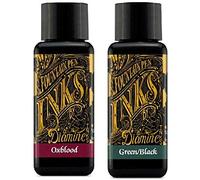 Diamine Fountain Pen Ink 30ml Oxblood & Green Black - 2 Pack
