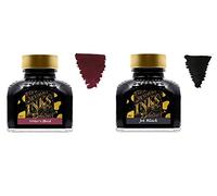 Diamine Fountain Pen Ink 80ml - 2 x Bottles - Writers Blood & Jet Black