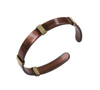DIAMMERA Hand Forged 100% Copper Cuff Bracelet Made with Solid and High Gauge Pure Copper along with Brass Wire, M, Copper, no gemstone
