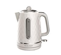 Hamilton Beach Electric Kettle, Diamond, 1.7L, Boil Dry Protection, Diamond Texture, 360° Swivel Base, Easy Read Water Level Window, Built-in Cord Storage, White - HBK8359W