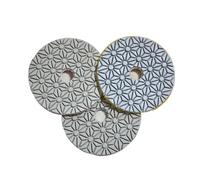 Diamond 4 Inch Dry/wet 3 Step Polishing Pads for Engineered Stone, Grit 2(Grit 3)