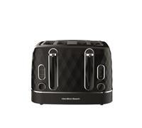 Hamilton Beach Toaster 4 Slice, Diamond, 2300W, 6 Browning Controls, Defrost, Reheat & Cancel Settings, Removable Crumb Tray, High Lift Eject, Black - HBT3221B