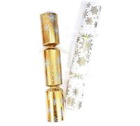 Diamond 50 x 12" Gold & Cream Snowflakes Catering Christmas Crackers with Premium content + 50pcs of party photo booth props on sticks