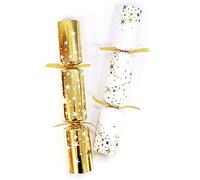 Diamond 50 x 12'' Gold & Cream Stars Catering Christmas Crackers with Premium content + 50pcs of party photo booth props on sticks (C4481-2022)