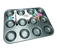 Diamond 7007 12 Cup bun Tray 390 x 290 x 25mm, Steel