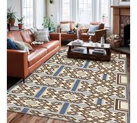 Diamond Area Rug, Geometric Modern Hexagon Line None Brown Low Pile Soft Rectangle Carpet Stain Resistant Rugs for Living Room Bedroom Hallway Desk Office Decor 6' X 9'