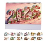 Diamond Art 3D Calendar 2026 with To Do List, DIY Diamond Art Painting Standing Desk Calendar Christmas Decorations, Monthly Flip Diamond Art Painting Calendar Ornament for Home Office