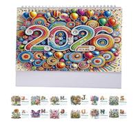 Diamond Art 3D Calendar 2026 with To Do List, DIY Diamond Art Painting Standing Desk Calendar Christmas Decorations, Monthly Flip Diamond Art Painting Calendar Ornament for Home Office