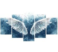 Diamond Art 5 Pack Angel 125x250cm/49x98in Large Diamond Painting Kits for Adults, DIY Full Square Drill Wing 5 Piece Paint with Diamonds Embroidery Crystal Gem Art Craft Kit, Home Wall Decor S0U-335