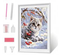 Diamond Art, 5D Diamond Painting Kits for Adults Kids, DIY Full Round Drill Gem Art Kits, Animal Cat Diamont Painting Crystal Rhinestone Craft for Home Wall Decor Gifts 32x40 inch PJY1848 J-F