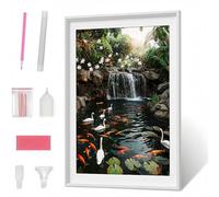 Diamond Art, 5D Diamond Painting Kits for Adults Kids, DIY Full Round Drill Gem Art Kits, Fish Fall Diamont Painting Crystal Rhinestone Craft for Home Wall Decor Gifts 20x28in PJY2062 D-P