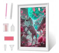 Diamond Art, 5D Diamond Painting Kits for Adults Kids, DIY Full Round Drill Gem Art Kits, Flower Horse Diamont Painting Crystal Rhinestone Craft for Home Wall Decor Gifts 24x48in PJY4562 1-X