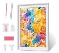 Diamond Art, 5D Diamond Painting Kits for Adults Kids, DIY Full Round Drill Gem Art Kits, Leaves Yellow Diamont Painting Crystal Rhinestone Craft for Home Wall Decor Gifts 24x48 inch PJY3106 J-6