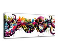 Diamond Art Abstract, 5D Diamond Painting Octopus Paint by Numbers for Adults, DIY Full Round Drill Crystal Cross Stitch Kits for Adults Beginners, Arts and Crafts for Room Decor 16x32 inch 0C-515