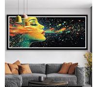 Diamond Art Abstract Large Diamond Painting Kits for Adults Woman Crystal Art Kits for Adults Beginners 5D DIY Full Drill Round Gem Embroidery Cross Stitch Pictures, Home Decor Gifts 50x20 cm S0-707