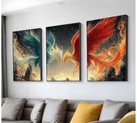 Diamond Art Abstract Phoenix Diamond Painting Kit 3 Pack, Large Cross Stitch Kits for Adults, DIY Embroidery Gem Crystal Art Painting by Numbers, for Home Decoration, Gifts for Women 12x18in t9n-65