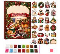 Diamond Art Advent Calendar 2026, 24 Days DIY Craft Christmas Painting Kit | Advent Calendar 2026, Pearl Art Kits for Adults Christmas Diamond 3D Painting Diy Beaded Art Craft 24 Day Countdown Ornament