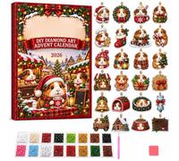 Diamond Art Advent Calendar 2026, 24 Days DIY Craft Christmas Painting Kit | Advent Calendar 2026, Pearl Art Kits for Adults Christmas Diamond 3D Painting Diy Beaded Art Craft 24 Day Countdown Ornament