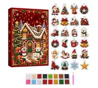 Diamond Art Advent Calendar 2026, 24 Days DIY Craft Christmas Painting Kit | Advent Calendar 2026, Pearl Art Kits for Adults Christmas Diamond 3D Painting Diy Beaded Art Craft 24 Day Countdown Ornament