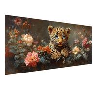 Diamond Art Animal,36x72in Large Diamond Painting,5D DIY Flower Dimond Art for Adults Set Crystal Rhinestone Embroidery Canvas Painting for Halloween Decorations Home Wall Decor,Gifts for Women W1-914