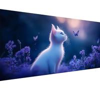 Diamond Art Animal 5D Diamond Painting Kit Cat Large Diamond Art for Adults for Beginners DIY Square Full Drill Cross Stitch Rhinestones Crystal Arts and Crafts for Bedroom Decor 90x180CM L1-976