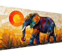 Diamond Art Animal 5D Diamond Painting Kit Elephant Large Diamond Art for Adults Beginners DIY Square Full Drill Cross Stitch Rhinestones Crystal Arts and Crafts Bedroom Decor 50 x 100 CM L1-576