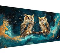 Diamond Art Animal 5D Diamond Painting Kit Owl Large Diamond Art for Adults for Beginners DIY Square Full Drill Cross Stitch Rhinestones Crystal Arts and Crafts for Bedroom Decor 70 x 140 CM L1-984