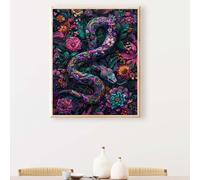 Diamond Art Animal Diamond Art Kits Adults Snake Diamont Painting Full Drill Crystal Kits for Adults Beginners DIY Cross Embroidery Crafts Pictures, for Home Wall Decor, Gifts 16×20 inch PJY9 D-V