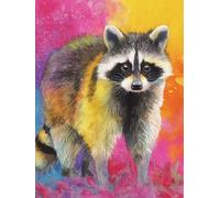 Diamond Art Animal Diamond Painting 45x60cm Raccoon Square Full Drill Crystal Art Kits 5D DIY Canvas Sequin Arts and Crafts for Adults Accessories Paint by Numbers for Wall Decor Gifts for Women S-13