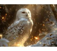 Diamond Art Animal Diamond Painting Kits for Adults, 5D DIY Owl Full Drill Cross Stitch Sequin Gem Art Paintings, Painting by Numbers Arts and Crafts Pictures for Home Wall Decor 16x20 inch W-9838