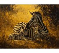 Diamond Art Animal Diamond Painting Kits for Adults, Zebra Crystal Art Kits for Adults Beginners, DIY 5D Full Drill Crystal Embroidery Cross Stitch Canvas Pictures, Room Decor Gifts 80x60 cm F0-691