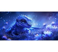 Diamond Art Animal Diamond Painting Lizard Dimond Art Kits Adults, 5D DIY Full Drill Crystal Arts Embroidery Cross Stitch Canvas Paint by Numbers for Beginner, Room Decor, Gifts Women 90x180cm J2-4369