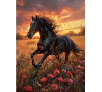 Diamond Art Animal, DIY Diamond Painting Horse, Square Dimond Crystal Art Kits for Adults, Beginner 5D Full Drill Paintings Kits, Crafts for Adults for Decor Gifts for Women 12 x 16 Inch - FZ2509755