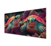 Diamond Art Animal Large Diamond Painting Kits for Adults, 5D Full Square Drill Turtle Crystal Art Kits with Complete Tools, DIY Rhinestone Cross Stitch Crafts Picture for Home Decor 60x120cm B0-721