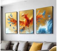 Diamond Art Animal Phoenix(2) Diamond Painting Kit 3 Pack, Large Cross Stitch Kits for Adults, DIY Embroidery Gem Crystal Art Painting by Numbers, Home Decoration, Gifts for Women 16x24in t9n-31