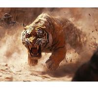 Diamond Art Animal, Tiger Diamond Painting for Adults Beginner, Round Full Drill Painting by Numbers for Adults, 5D Dimond Art Pictures Embroidery Kit, Home Decor, Gifts for Women, 20x28inch,Model744