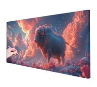 Diamond Art Animals 130x50cm Large Sheep Diamond Painting Kit 5D Crystal Art Kits Adult Crafts DIY Full Drill Dimond Painting Pictures Gem Rhinestone Embroidery Autumn Rome Decor Gifts for Women J-66