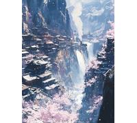 Diamond Art Architecture Paint by Numbers for Adults Fantasy Diamond Painting Kits for Adults Beginners, 5D Dimond Art Painting Kit with Round Drill Canvas for Home Decor, 35.4x47.2 Inch, Model 368