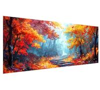 Diamond Art Autumn 5D Diamond Painting Kits for Adults, DIY Full Drill Crystal Rhinestone Cross Stitch Embroidery Crafts, Tree Dimond Gem Sequin Art Crafts for Beginner Wall Room Decor (200x80cm) C-91