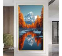 Diamond Art Autumn Diamond Painting Kits for Adults, DIY Full Drill Lake Dimond Painting for Beginners, 5D Rhinestone Embroidery Crystal Art Picture, Home Decor Gifts 20 x 40 inch/50 x 100 cm C-2820
