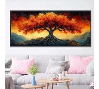 Diamond Art Autumn Diamond Painting Kits for Adults, DIY Full Drill Tree Dimond Painting for Beginners, 5D Rhinestone Embroidery Crystal Art Picture, Home Decor Gifts 32 x 64 inch/80 x 160 cm C-2855