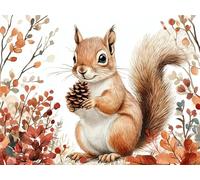 Diamond Art Autumn, Squirrel Diamond Painting Kits, 5D Crystal Art Kits for Adults Gem Arts and Crafts for Kids Age 10 Round Full Drill Mosaic Kit for Home Wall Decor Gifts for Women 80x120cm,Model311