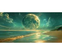 Diamond Art Beach Diamond Painting Landscape Dimond Art Kits Adults, 5D DIY Full Drill Crystal Arts Embroidery Cross Stitch Canvas Paint by Numbers for Beginner, Room Decor, Gifts 30x60cm J2-4243