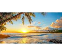 Diamond Art Beach， Settingsun Diamond Painting Kit Adults， DIY Full Drill Crystal Art Mosaic Craft Set， 5D Gem Cross Embroidery Art Accessory Adult Beginners， Home Wall Decoration 40x20cm T-z794