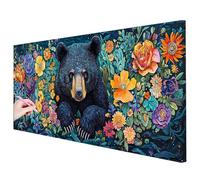 Diamond Art Bear 200x80cm Large Flowers Diamond Painting Kit, 5D Crystal Art Kits Adult Crafts, DIY Full Drill Dimond Painting Pictures Gem Rhinestone Embroidery Autumn Rome Decor Gifts for Women K-78