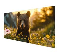 Diamond Art Bear 250x100cm Large Flowers Diamond Painting Kit 5D Crystal Art Kits Adult Crafts DIY Full Drill Dimond Painting Pictures Gem Rhinestone Embroidery Autumn Rome Decor Gifts for Women J-36